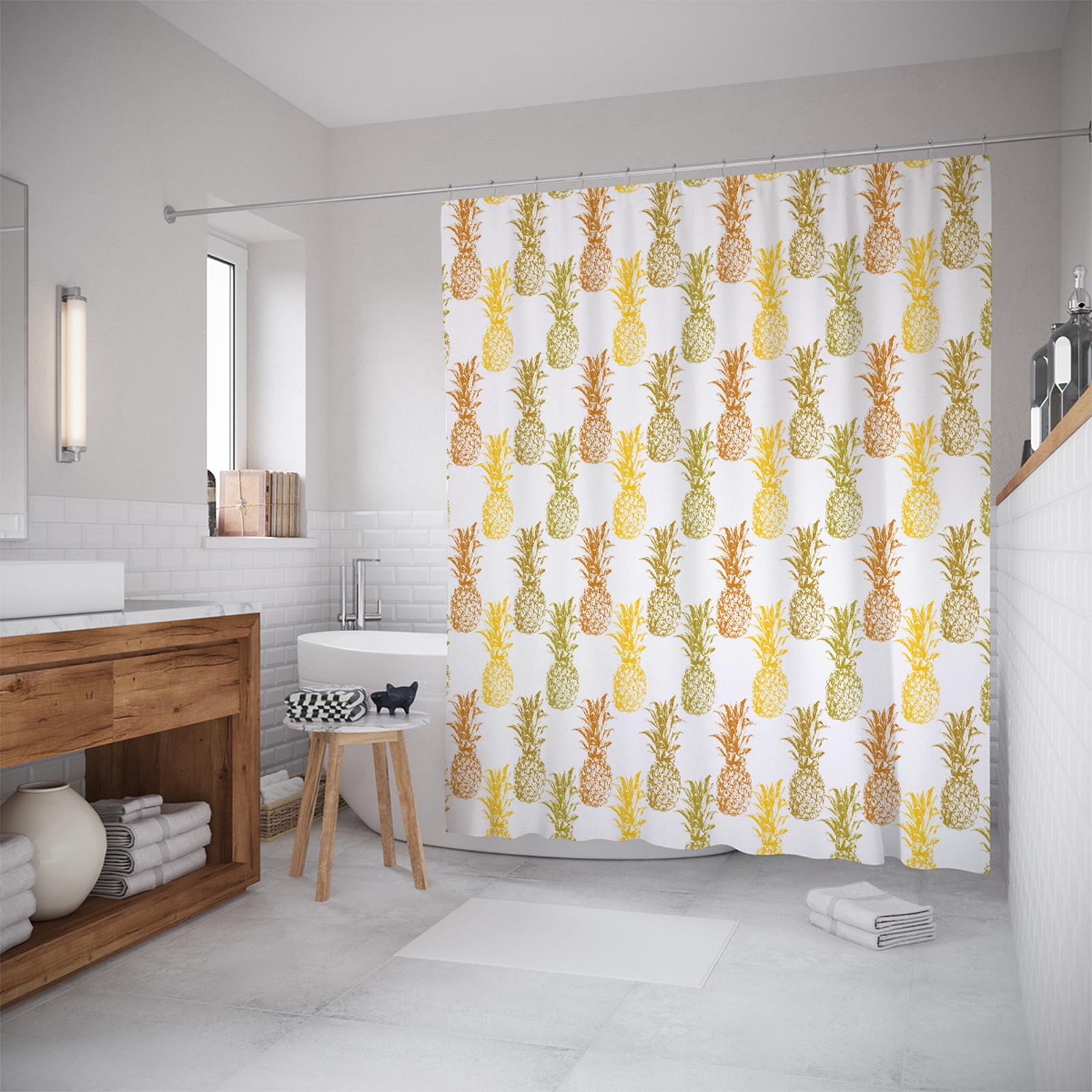 cortina de tela para baño
