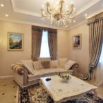 perdele în camera de zi decorare foto