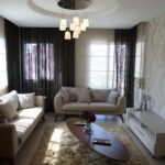 perdele în ideile de decorare a sufrageriei