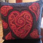 coussin avec broderie Coeur