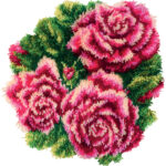 belles roses en broderie de tapis