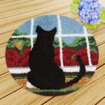 broderie Chat sur la fenêtre