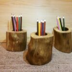 pot à crayons en bois